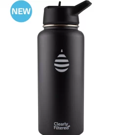 Clearly Filtered 32 oz water bottle black